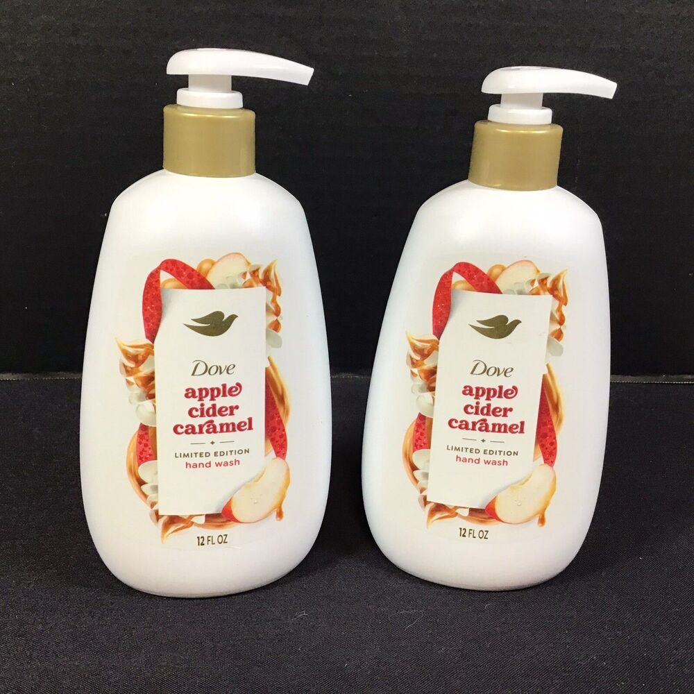 Dove Holiday Treats Limited Edition Apple Cider Caramel Hand Soap 12oz Lot of 2